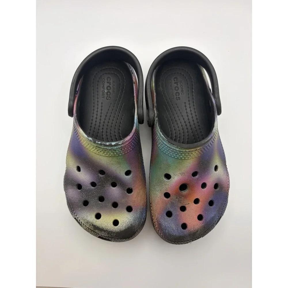 Crocs Classic Solar Rainbow Tie Dye Clogs Youth C 12